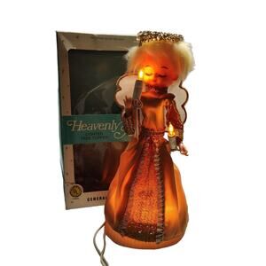Vintage 60s GE Heavenly Angel Tree Topper Lighted Japan MCM Christmas Kitsch